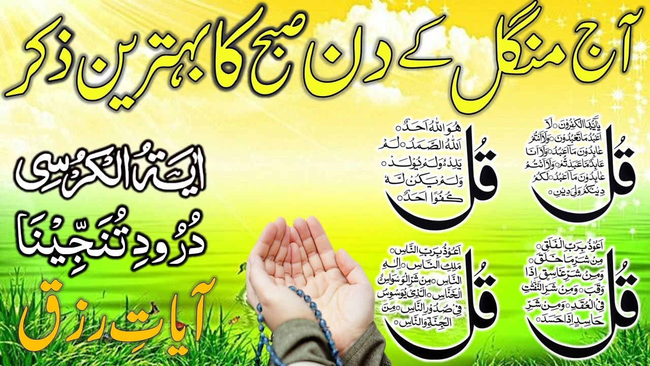 🌞👉Adhkar Us Subha | 🌴 Adhkar |🌵 4 Qul | Morning Zikir For Rizq | Durood e Tanjeena | money | Ep028