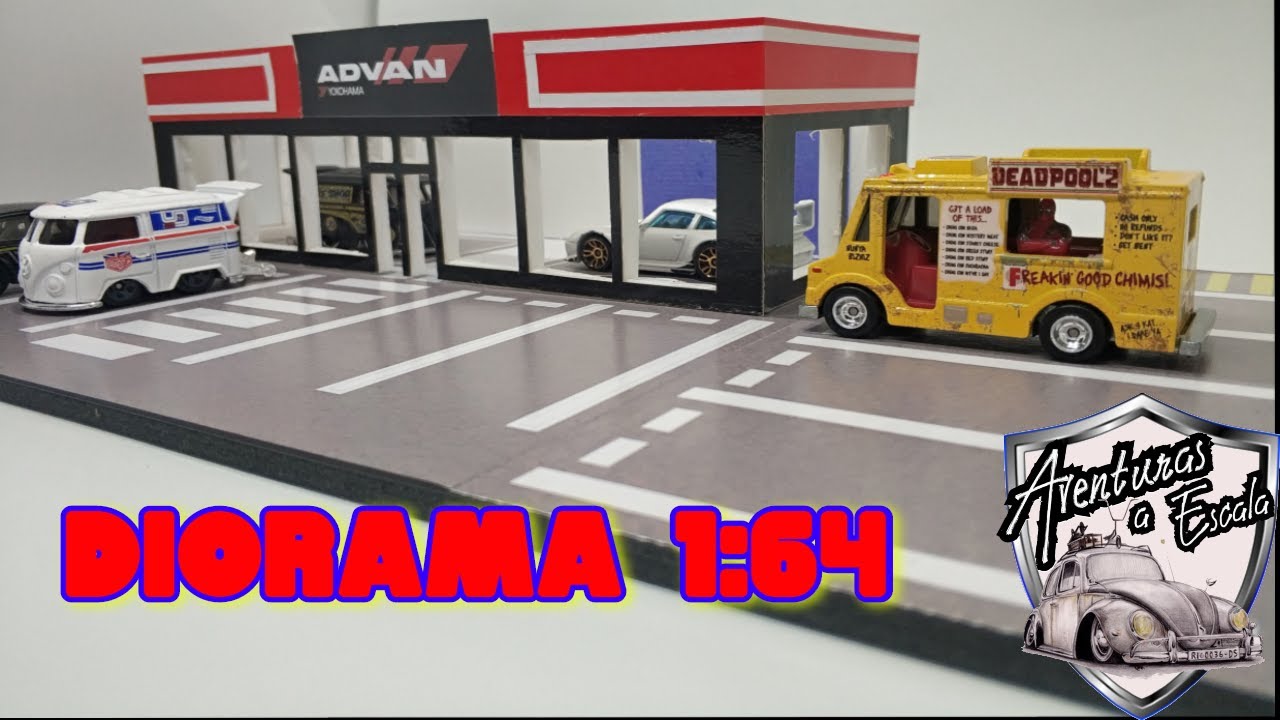 DIORAMA 1:64 HOT WHEELS  MATCHBOX CONCESIONARIA... AVENTURAS A ESCALA
