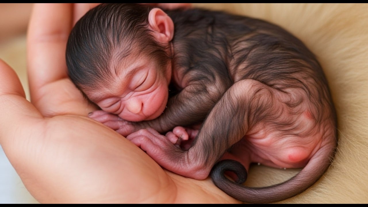 Unbelievably Tender – Mother Monkey Guards Her Baby 💛🐵