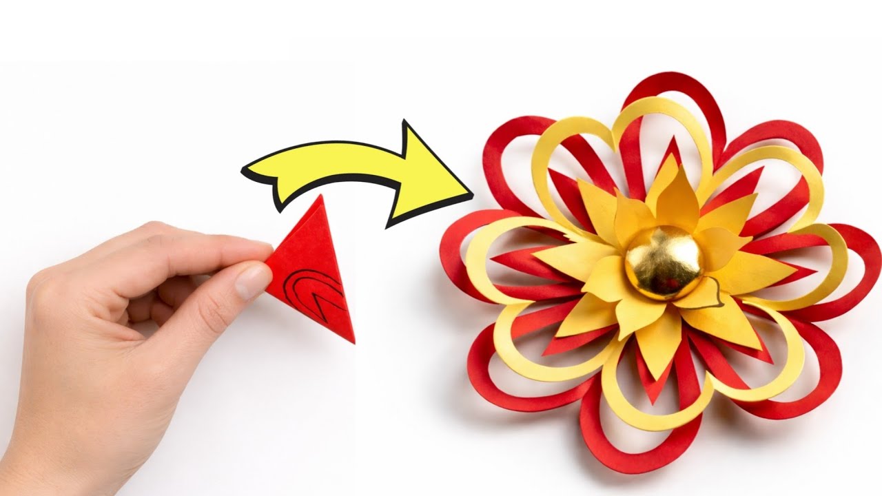 Easy Paper Flower | Paper Flower Making Idea | Diy Flower Crafts.easy craft flower Paper craft diy