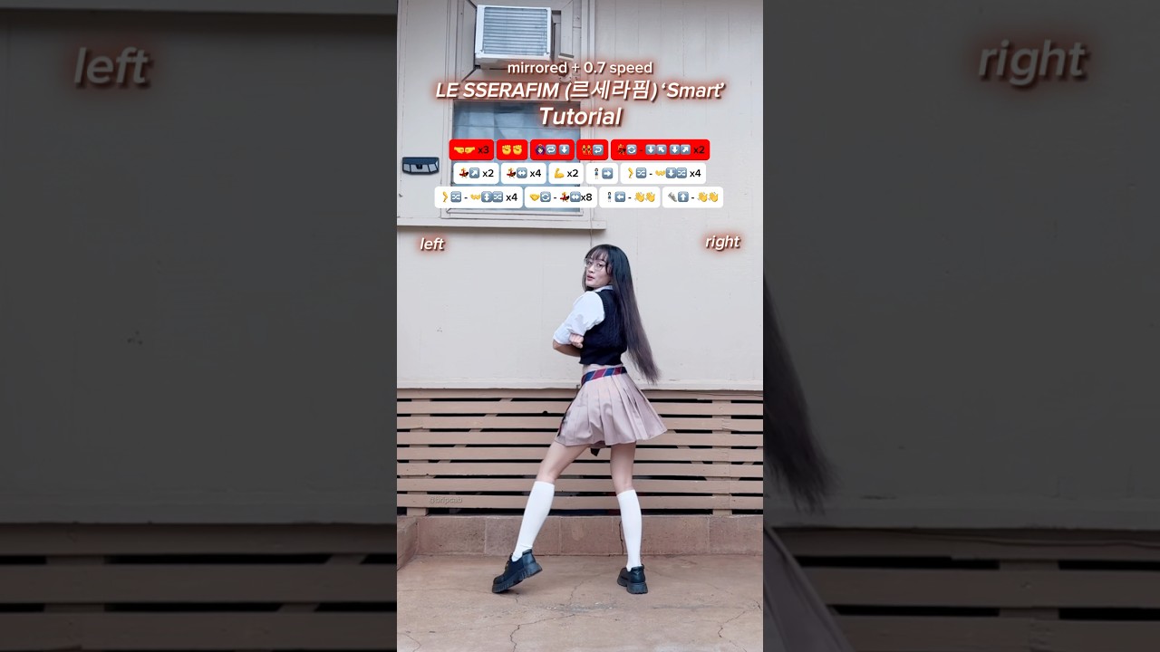 [TUTORIAL] LE SSERAFIM (르세라핌) &lsquo;Smart&rsquo; dance ♡ #le_sserafim #smart #kpop #shorts