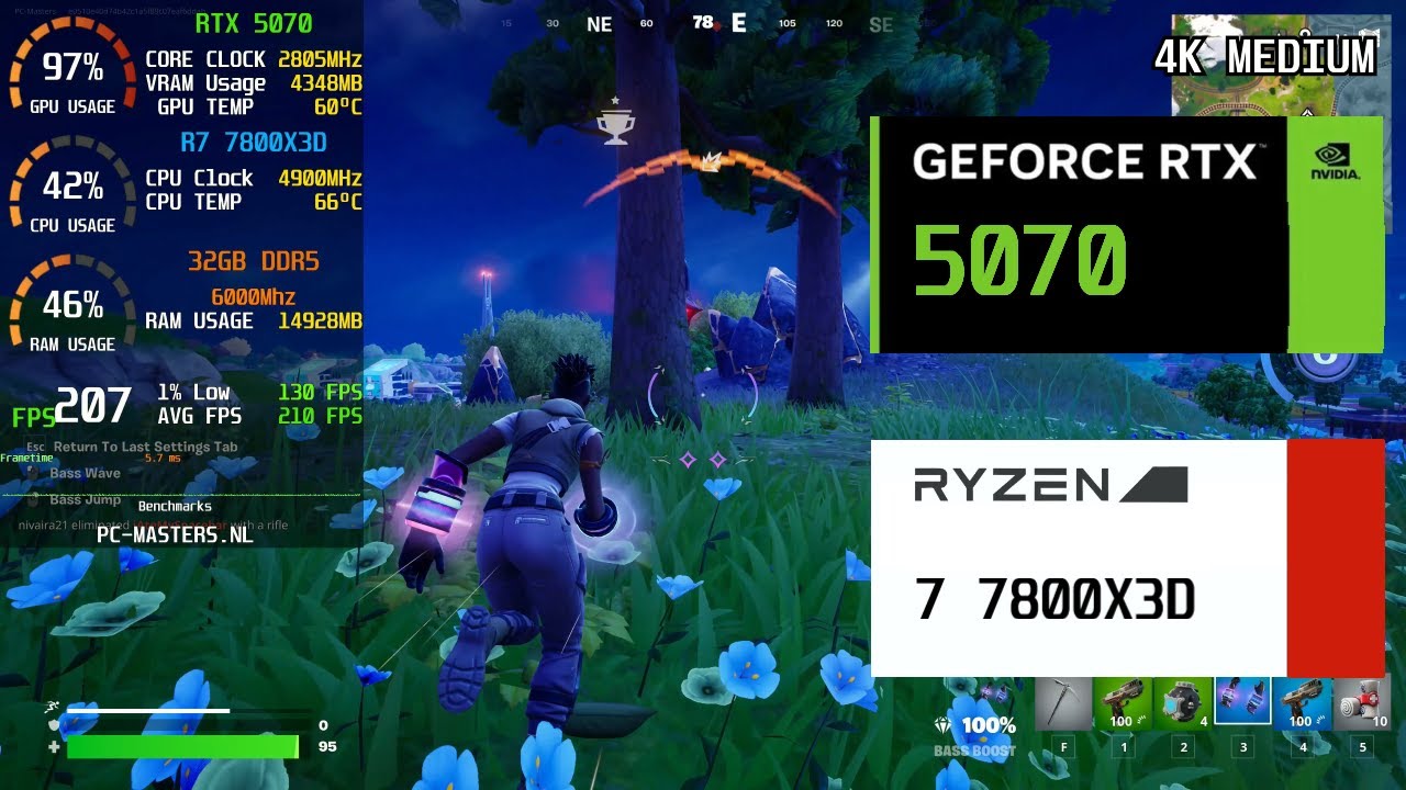 FORTNITE - RTX 5070 - 7800X3D - BENCHMARK - ALL SETTINGS