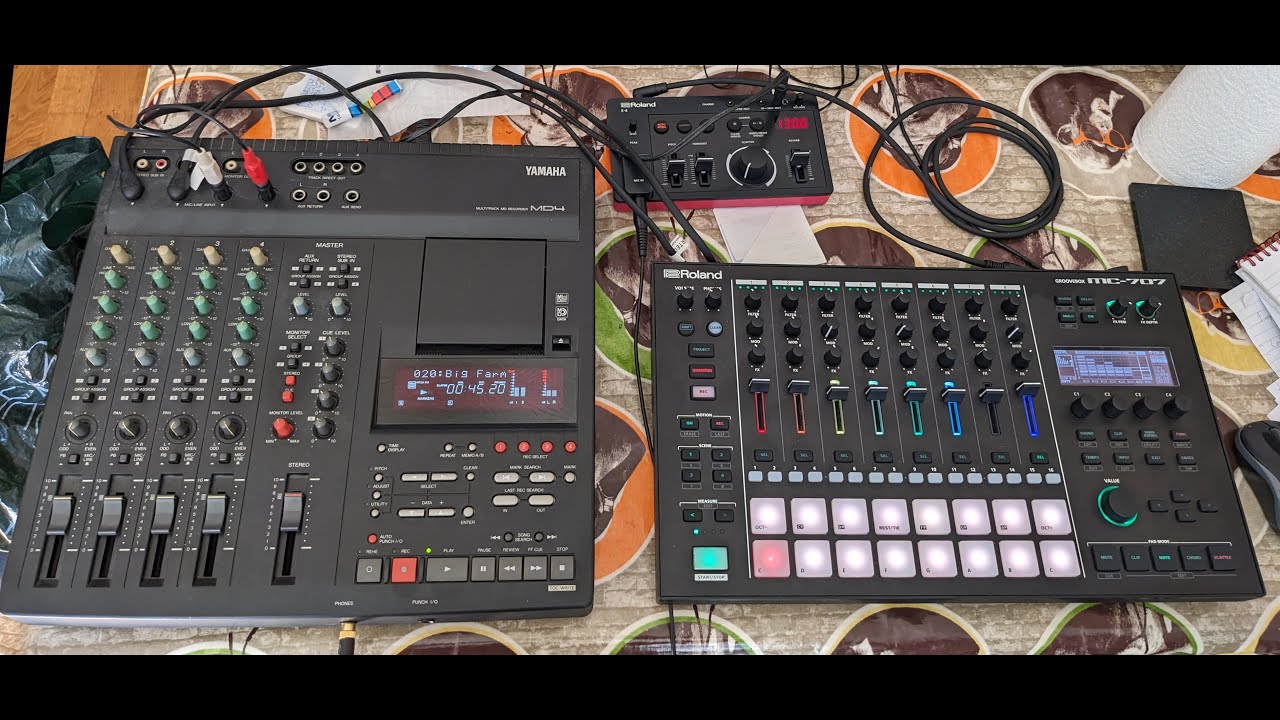 Recording on a Yamaha MD-4 multi-track MiniDisc recorder in 2023, with The Majestic Procession!