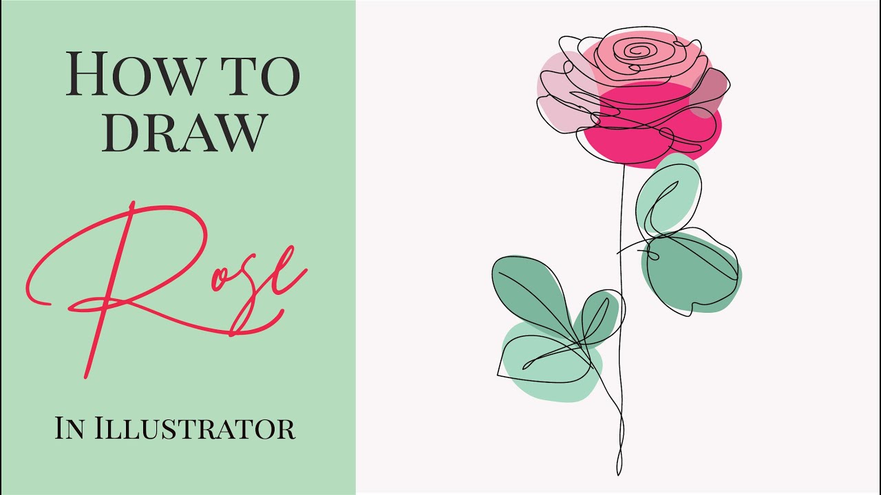 Abstract rose line art in Adobe Illustrator✒🖋, line art design, Illustrator tutorial 