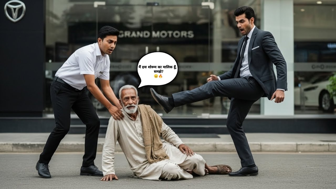 फटे जूतों वाले बूढ़े को शोरूम से धक्के मारकर निकाला, 10 मिनट बाद जो हुआ सबके होश उड़ गए! 😱🔥🤯 #viral 