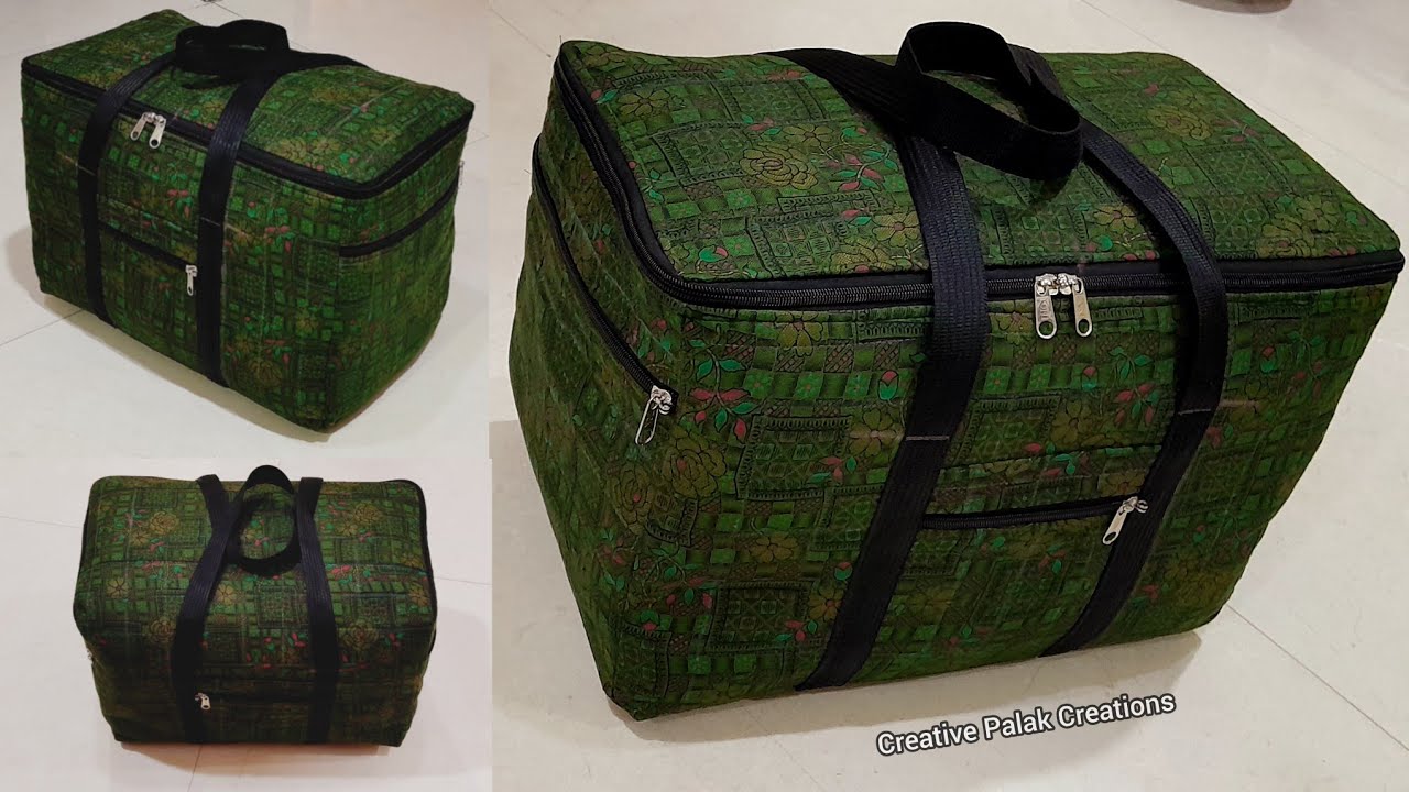 बड़े साइज का multi pocket ट्रैवल बैग बनाने का तरीका Big size 2 in 1 Travel bag cutting and stitching