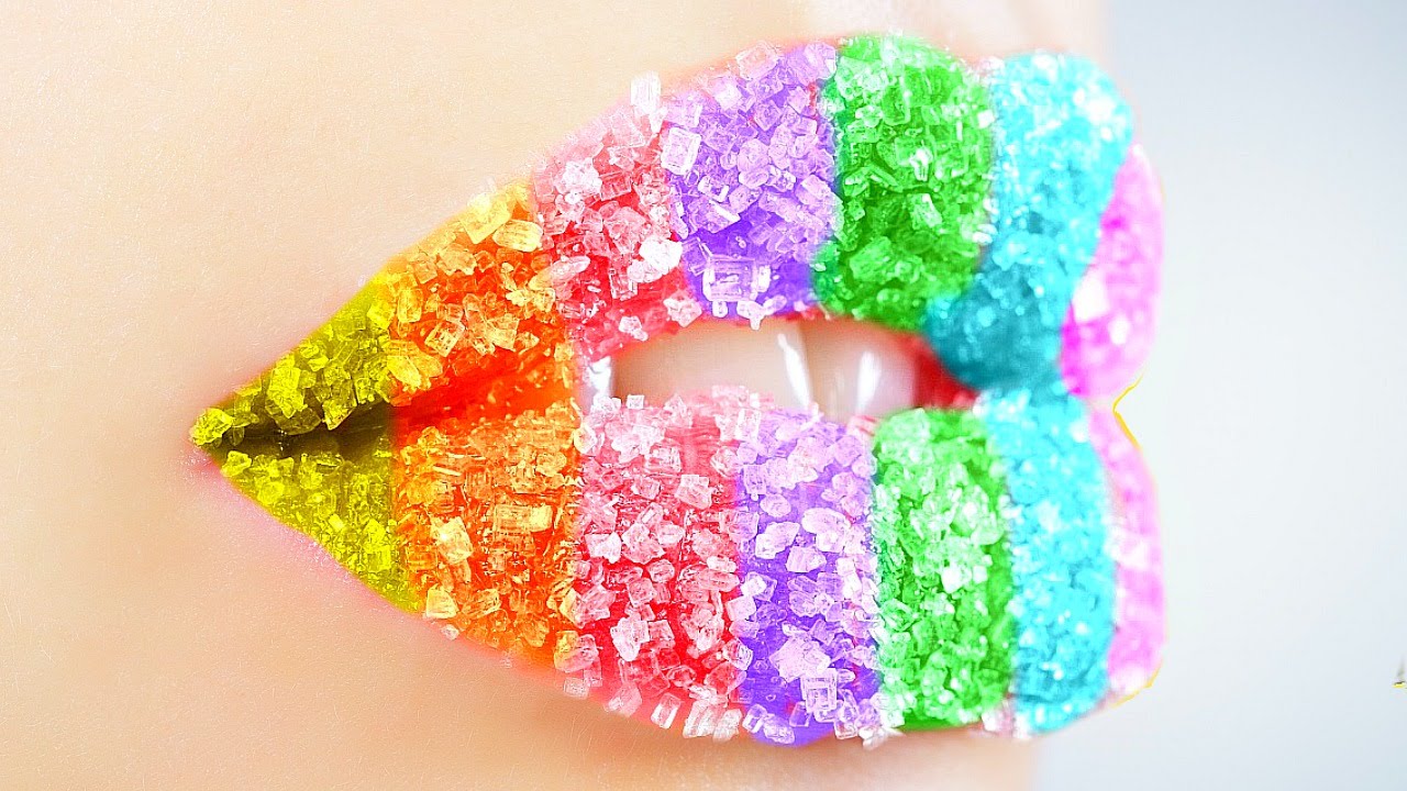 DIY RAINBOW LIP SCRUB! Different Flavors In Each Color!