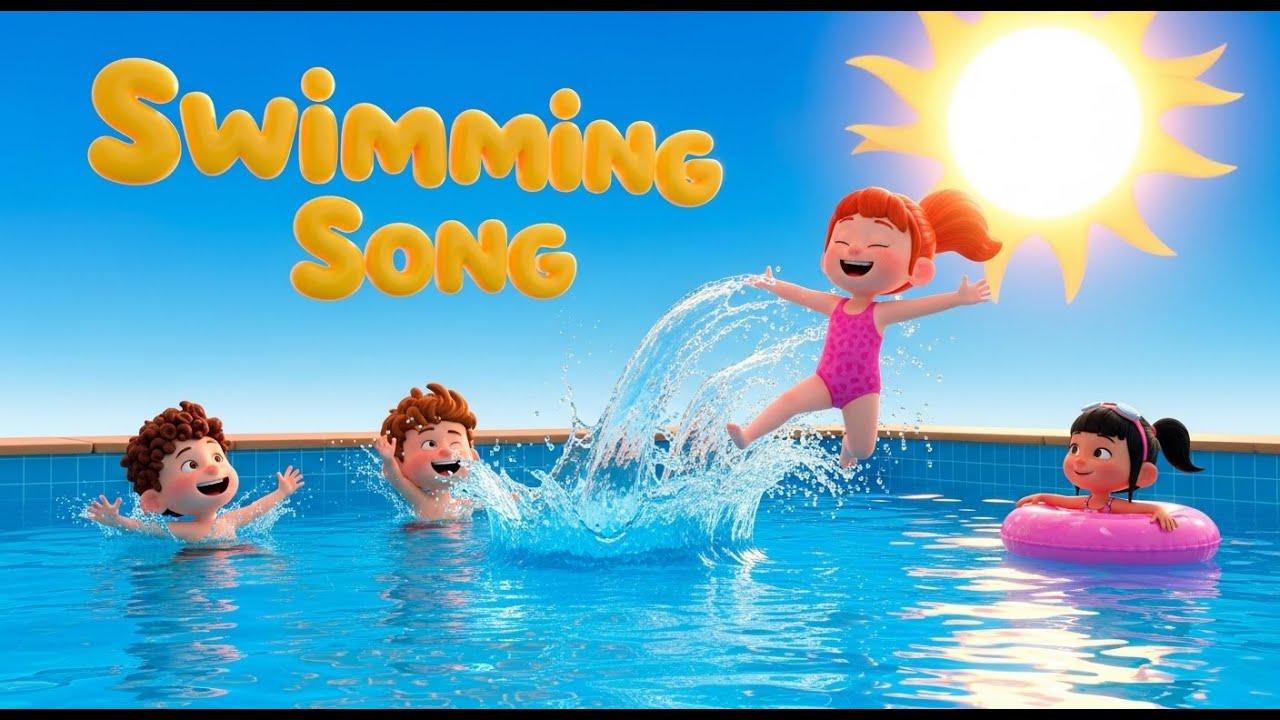Swimming Song 🏊‍♂️🎶 | Fun Action Nursery Rhyme for Kids | 3D Swimming Animation