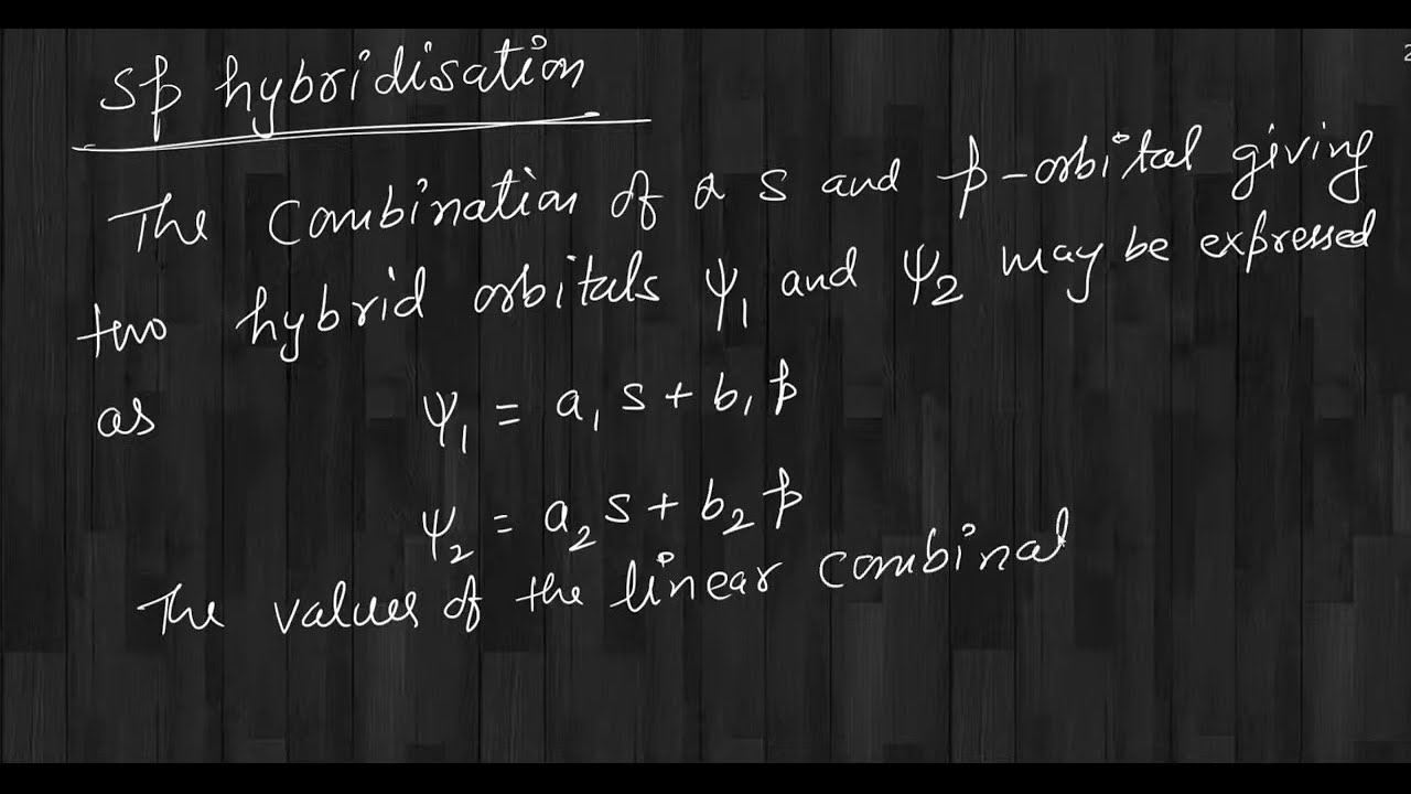 hybridisation scheme for sp hybrid orbitals /  / bond angle between sp hybrid orbitals / valency /