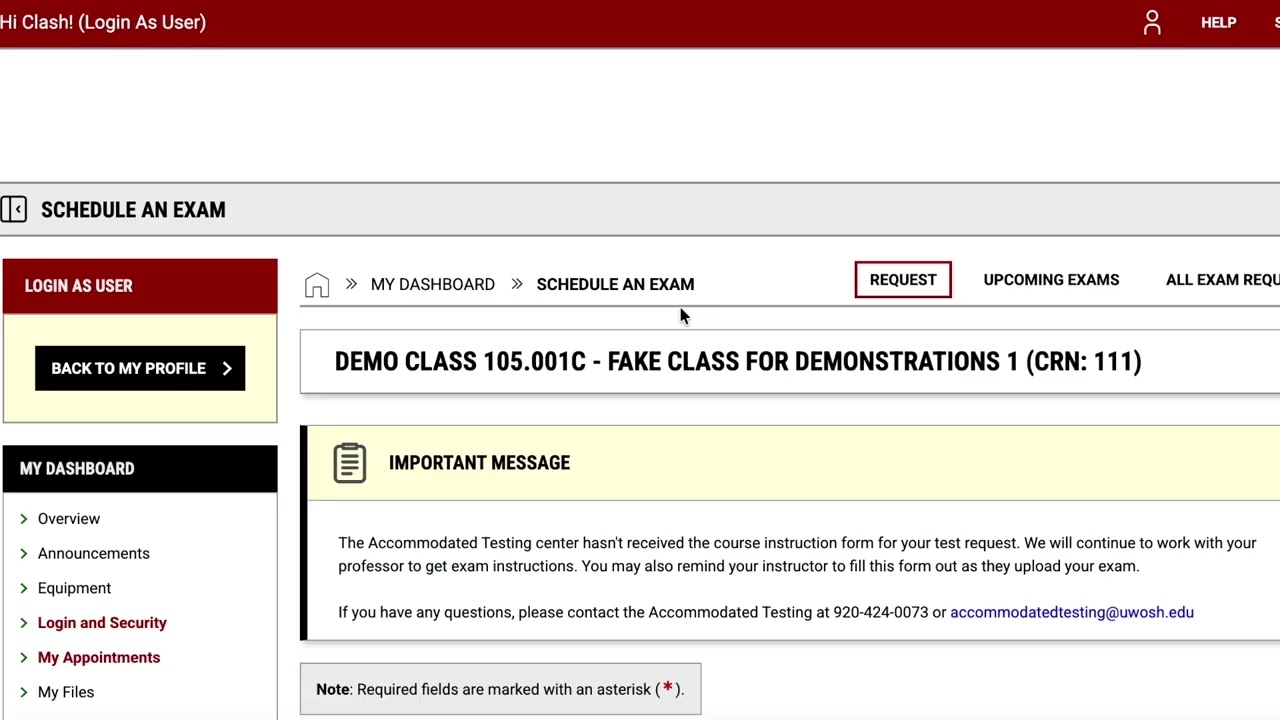 AIM UWO- Student Test Requests
