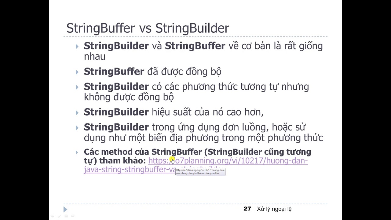 9.4  Lớp String, StringBuilder, StringBuffer