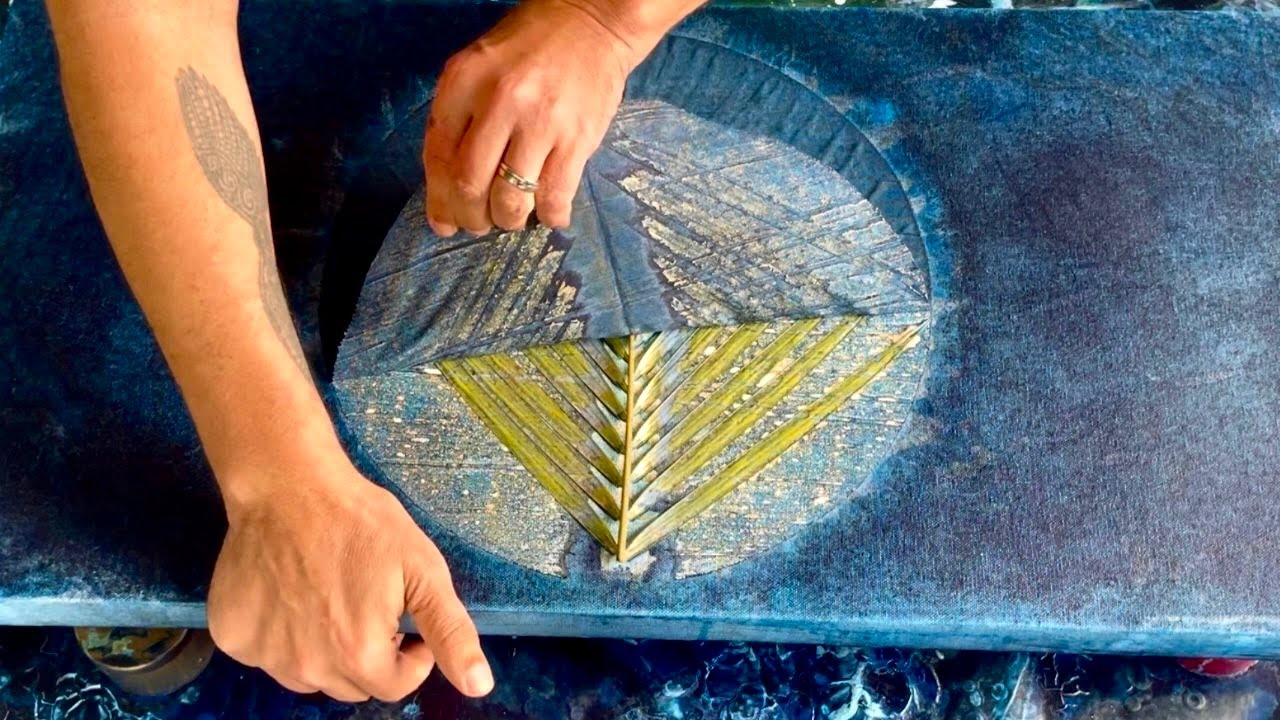 'Royal Palm' Botanical Imprint and Pigment Transfer techniques COMBINED!