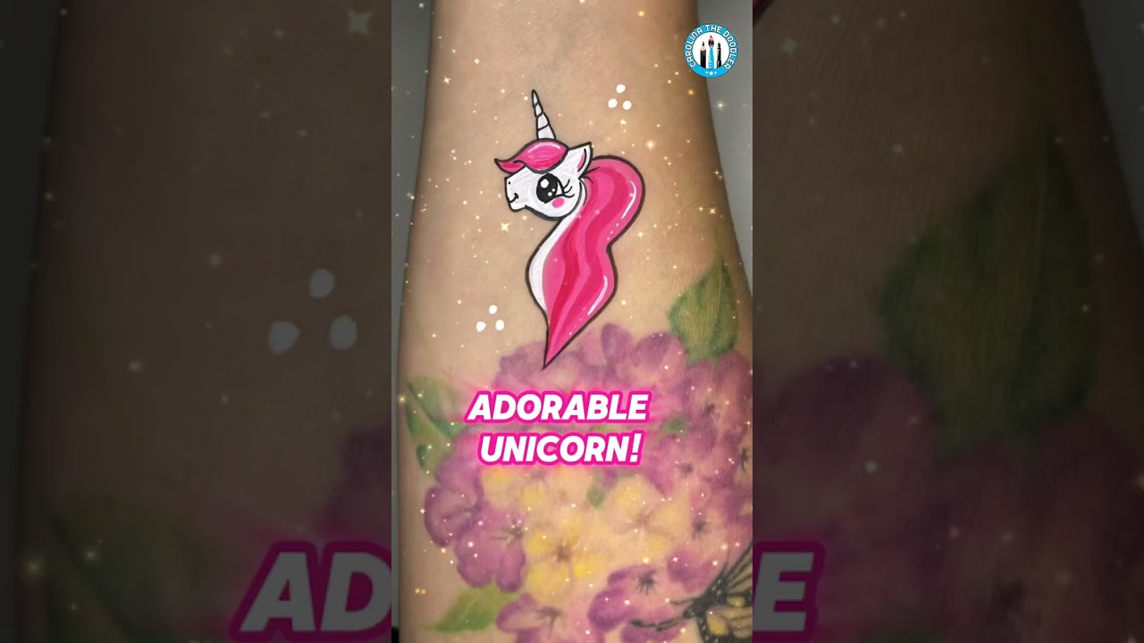 Adorable Unicorn by Carolina @carolinathedoodler using Kraze FX Face Paints #facepaintcom #krazefx