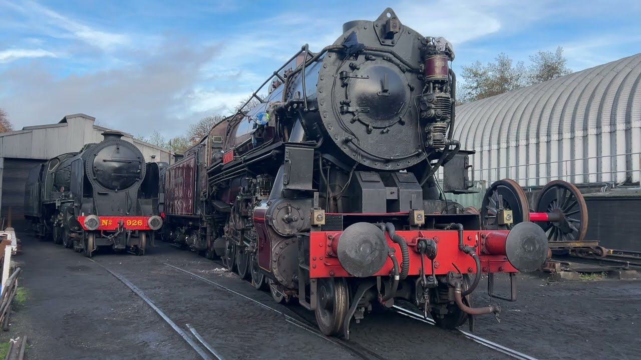 Loco winter maintenance commences at Grosmont MPD. Dame Vera moved to the wheel drop.