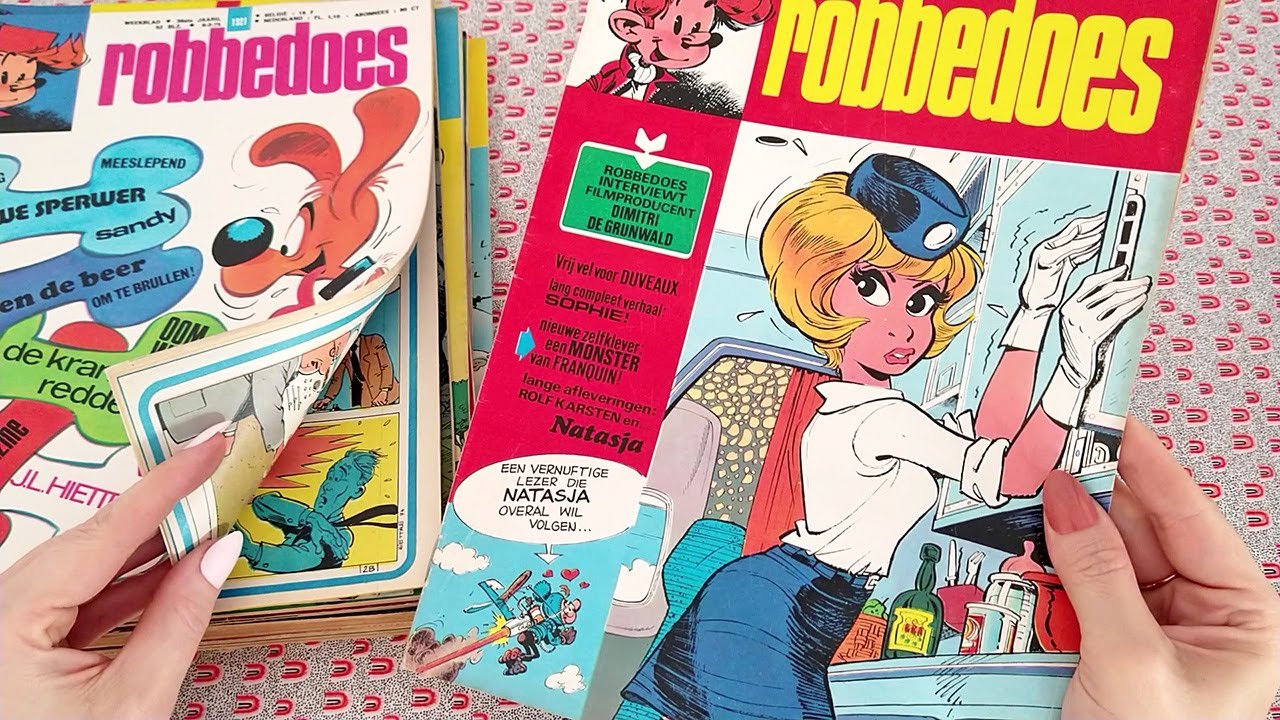 ASMR Page Turning Through 1970s Comic Magazines • 1 Hour • No Talking