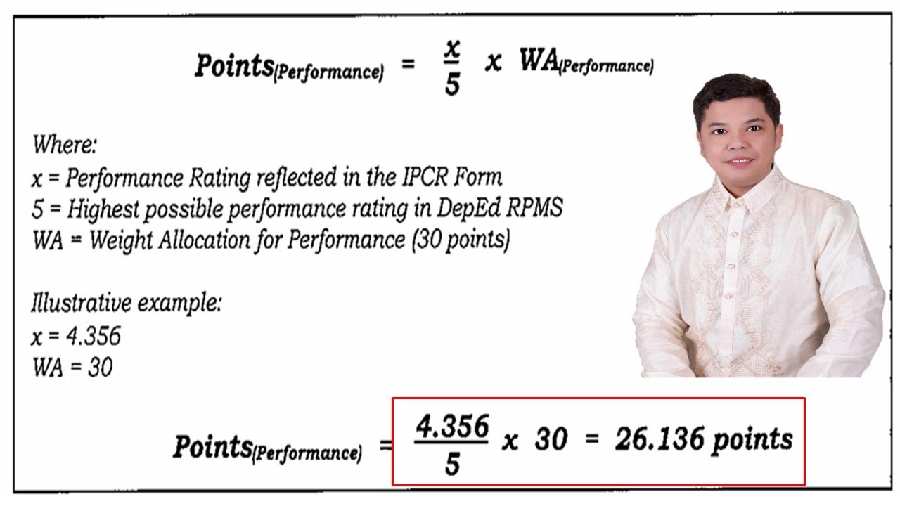 SAMPLE COMPUTATION OF POINTS FOR PERFORMANCE RATING 30 PTS SA CRITERIA FOR RECLASSIFICATION IN ECPS