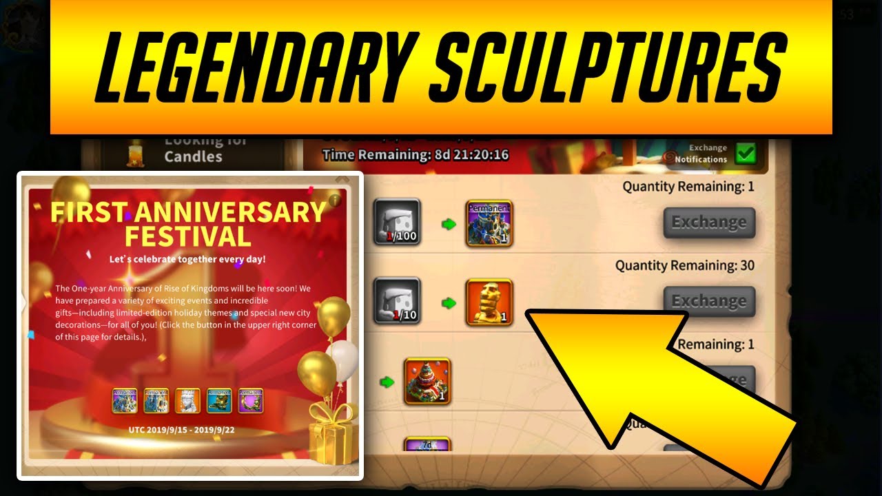 RoK Anniversary Event How to Participate and Get Legendary Sculptures | Rise of Kingdoms