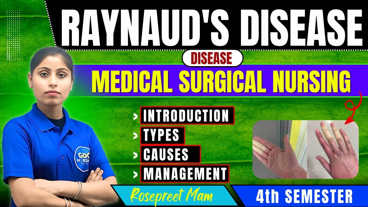 RAYNAUD'S DISEASE Explained in Detail | Types, Causes, pathophysiology, Symptoms & Management