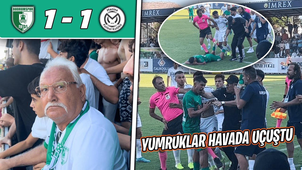 BODRUMSPOR MANİSASPOR MAÇINDA KAVGA ÇIKTI MÜMTAZREİS SİNİRLENDİ BODRUMSPOR 1-1 MANİSASPOR FK
