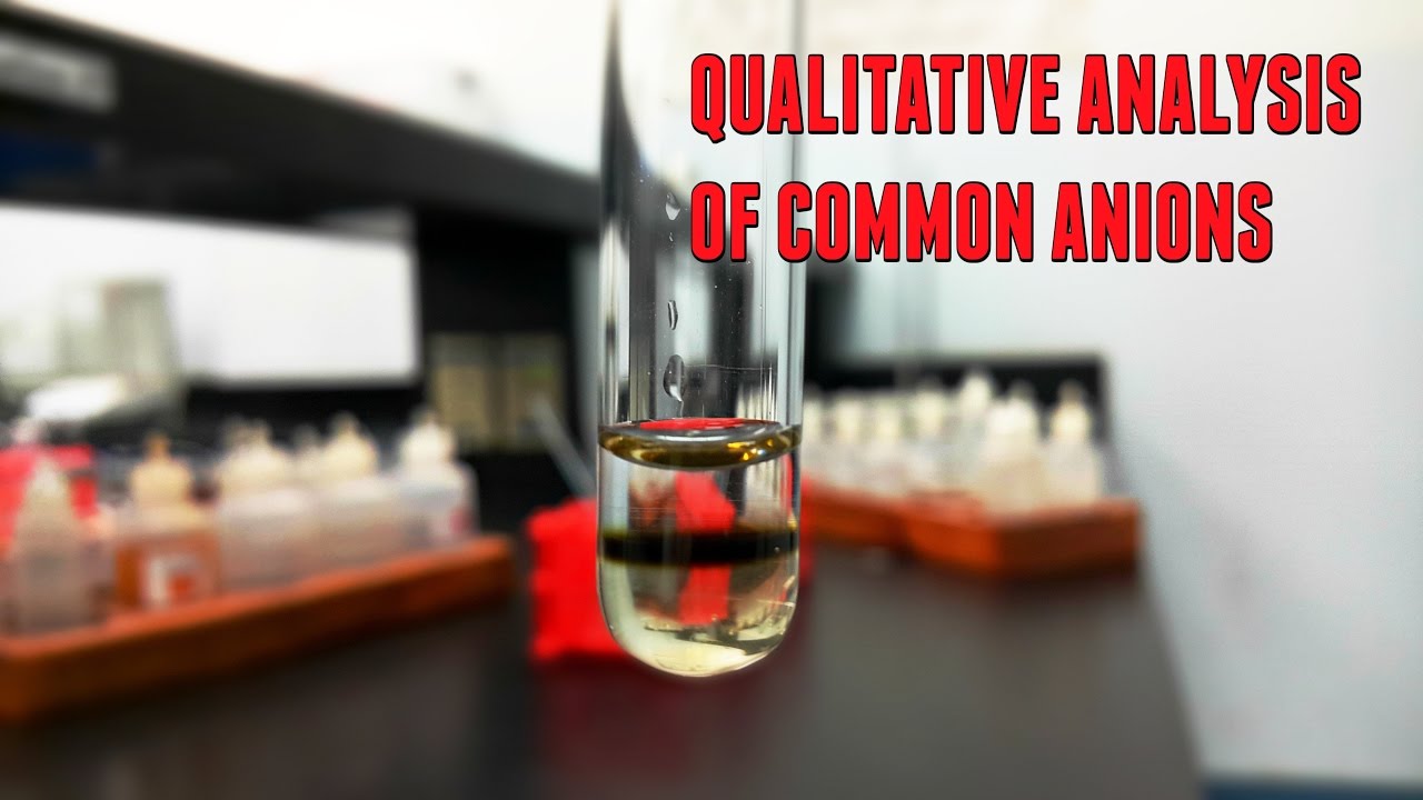 Lab Experiment #8: Qualitative Analysis of Common Anions