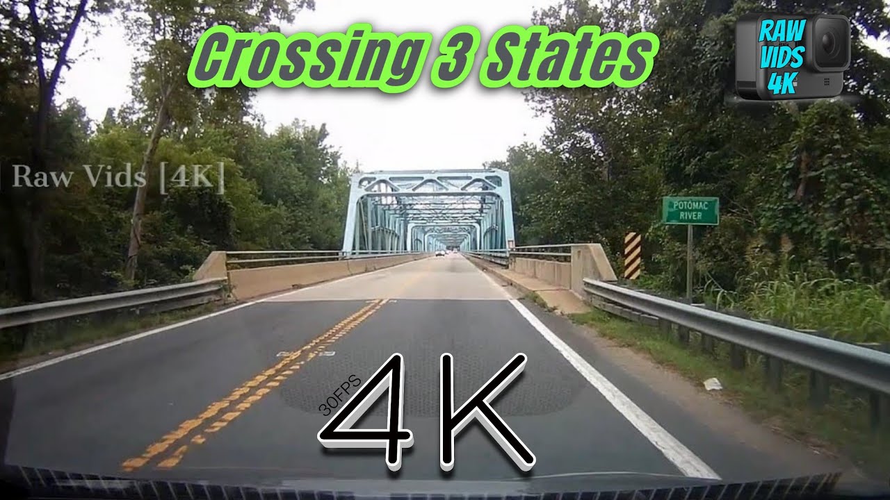 [4K] Raw Video - Driving across 3 states - Virginia Maryland Pennsylvania - Route US-15 North
