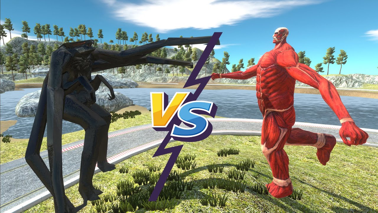 MUTO FEMALE VS COLOSSAL TITAN RIVER LAKE ARENA - Animal Revolt Battle Simulator