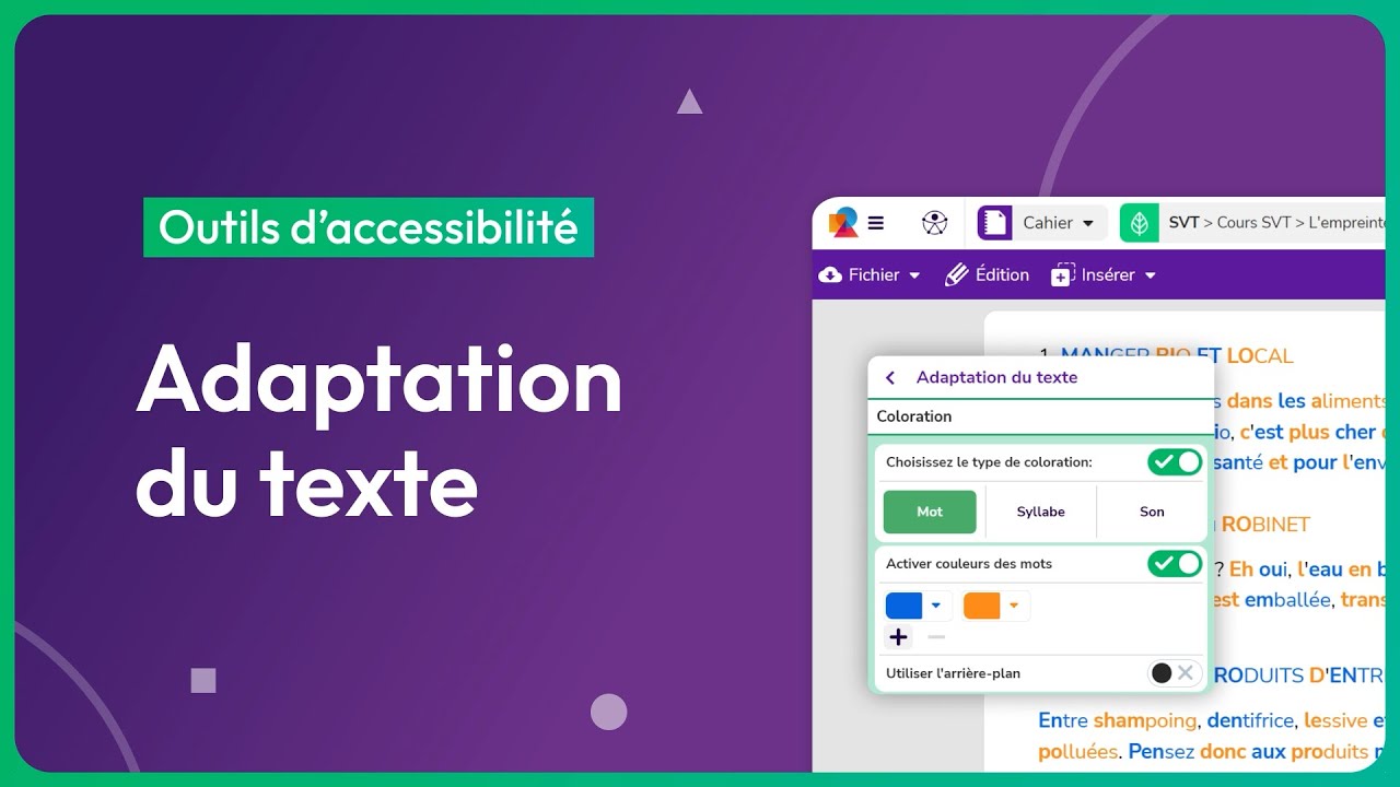 Utiliser l'adaptation du texte - Les tutoriels Cantoo Scribe