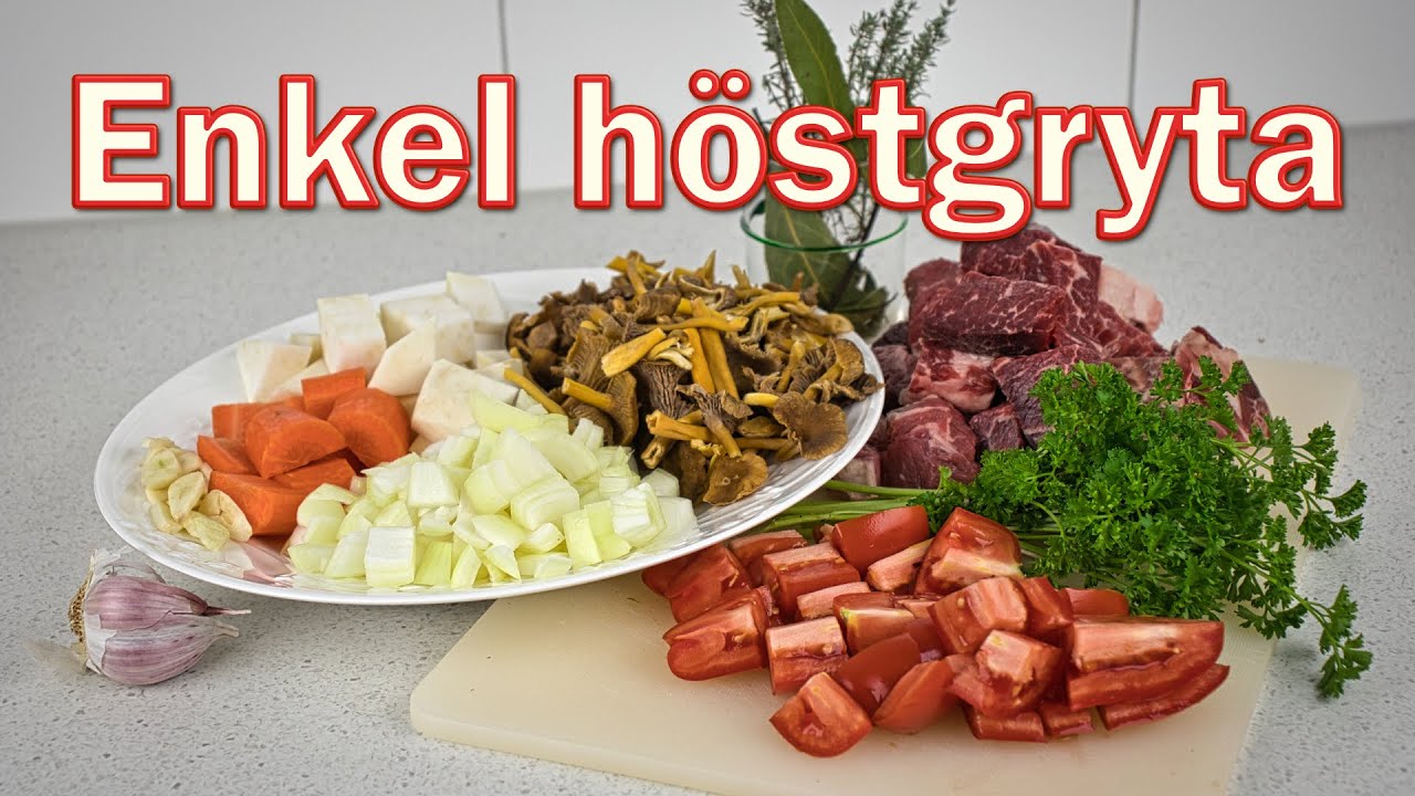 Höstgryta - en enkel gryta med oxkött och svamp, men som går att göra på annat kött också