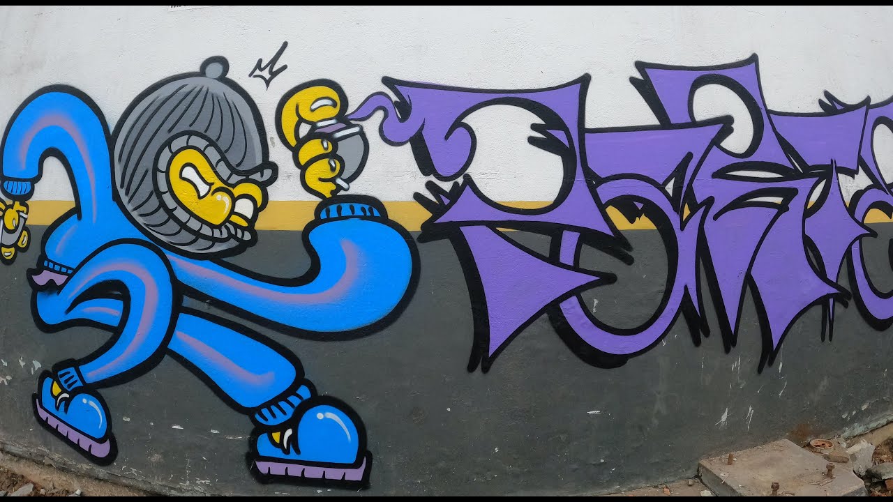 Fazendo GRAFFITI persona pintando letras elegante