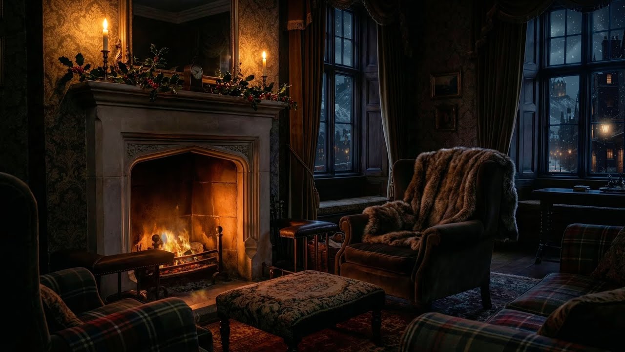 A Winter Night in the Scottish Highlands | Victorian Fireplace Ambience for Deep Rest