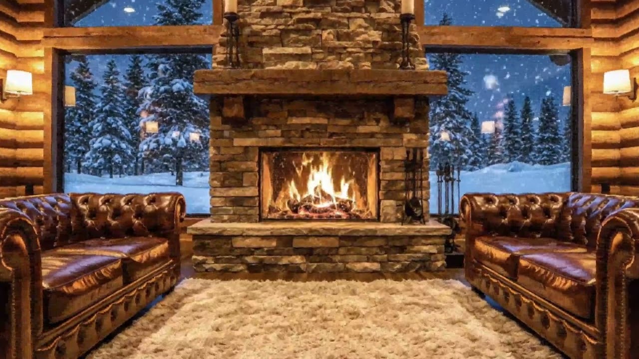 Luxury Cabin Fireplace: Attract Wealth in the Swiss Alps (4K ASMR)