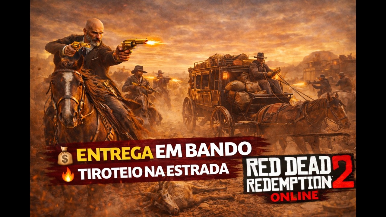 Carroça cheia e inimigos na estrada! Entrega explosiva – RED DEAD REDEMPTION 2 – ONLINE