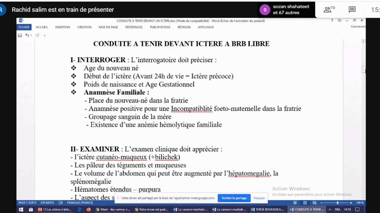 Pédiatrie- Les ictères du nouveau né /Pr.Bouhjila