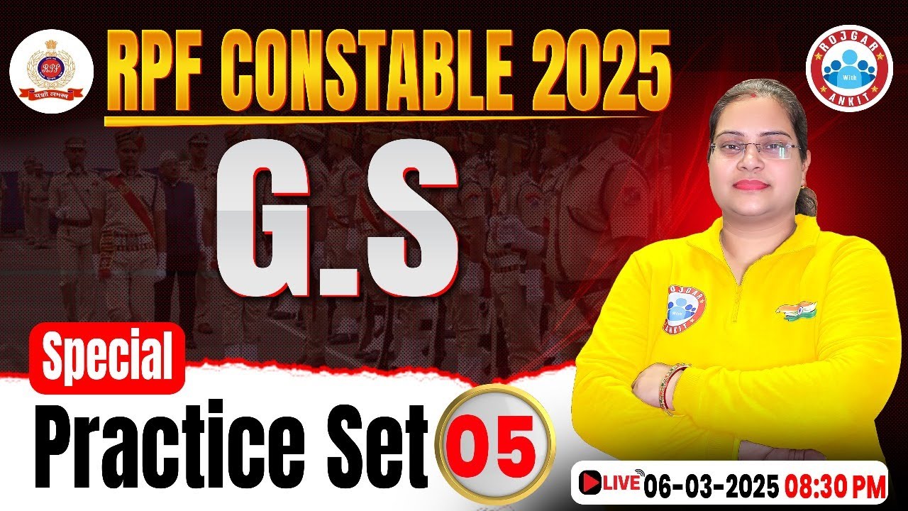 RPF Constable GS Classes 2025 | RPF Constable GS Practice Set #05 | RPF GK/GS MCQs By Parul Ma'am