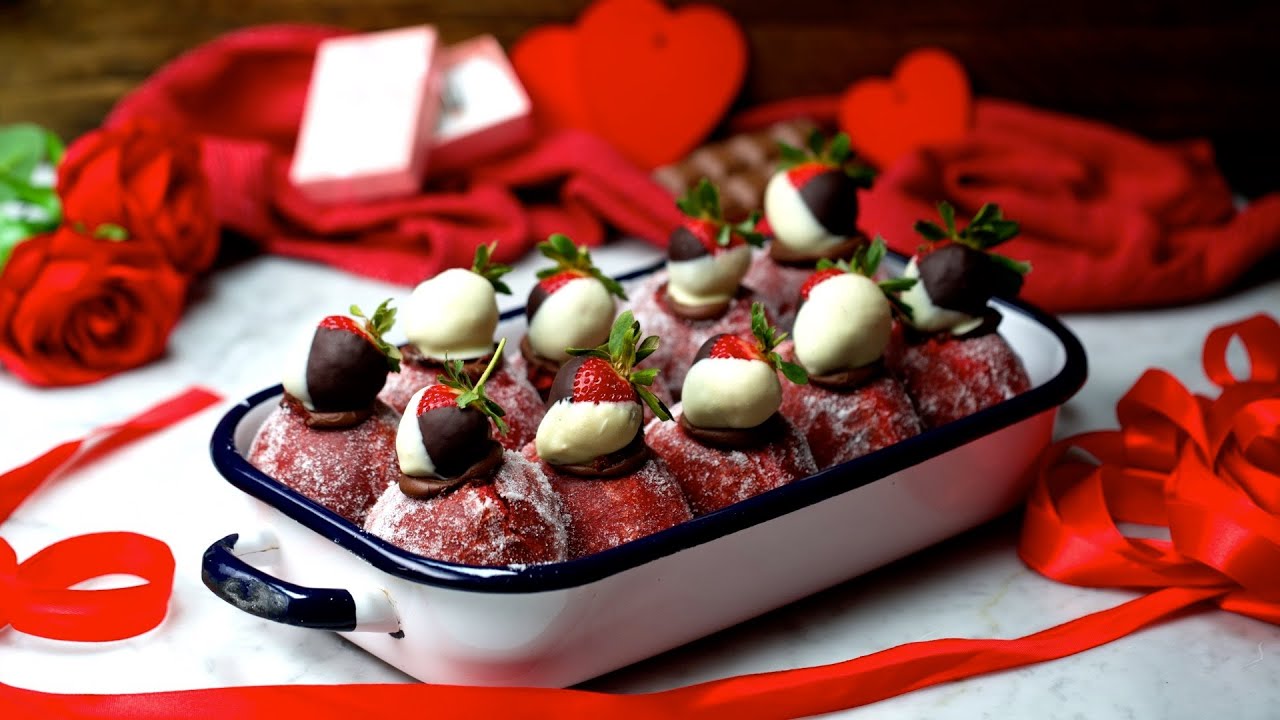 Chocolate Strawberry Valentine's Day Donuts Recipe