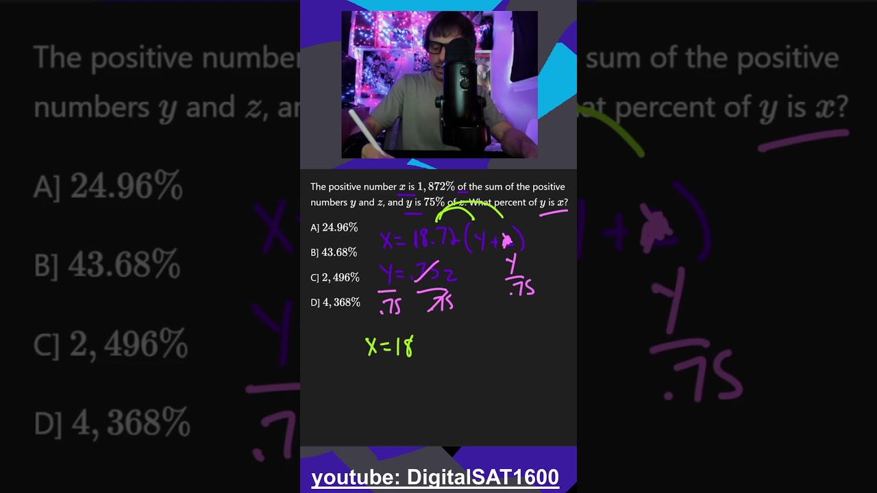 РЕАЛЬНЫЙ SAT Math за июнь: БЕЗУМНАЯ задача на проценты
