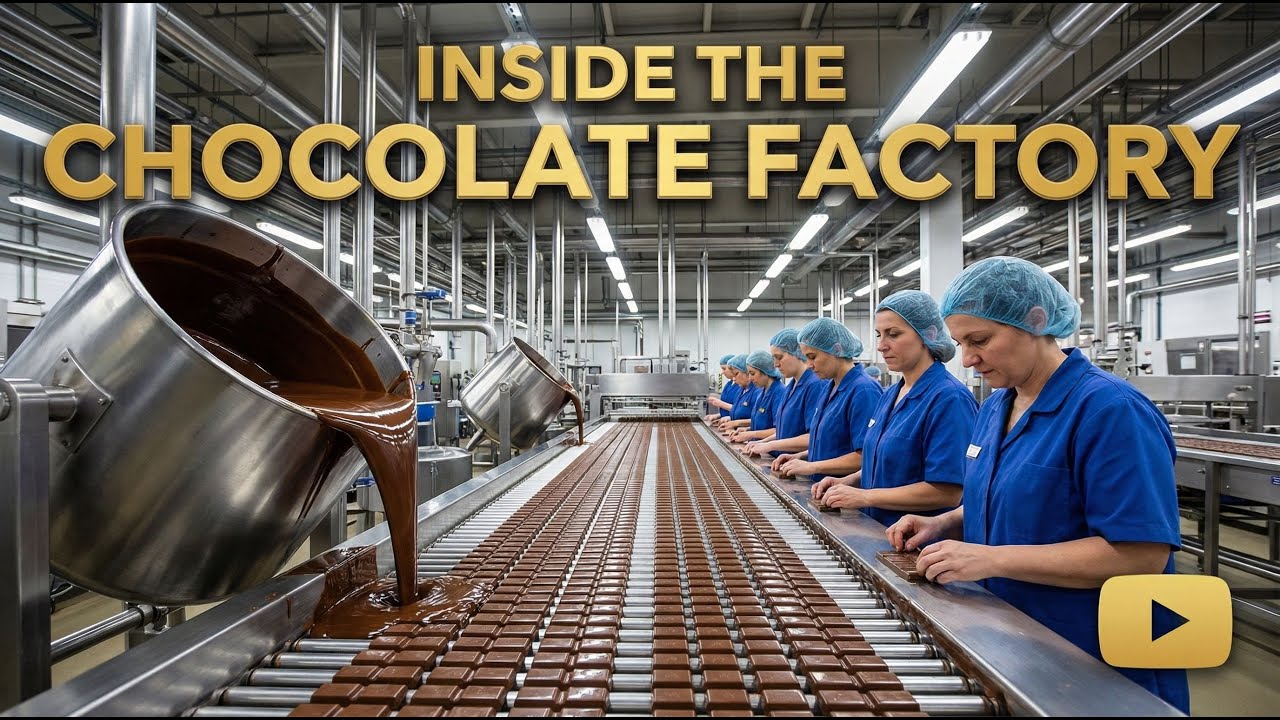 The Journey of Chocolate Bars 🍫 | Industrial Chocolate Production | Step-by-Step Factory Process