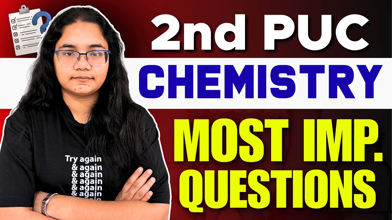 2nd PUC Chemistry Preboard 2026 | PU 2 Chem Most Important Questions from All Chapters in 1 Video