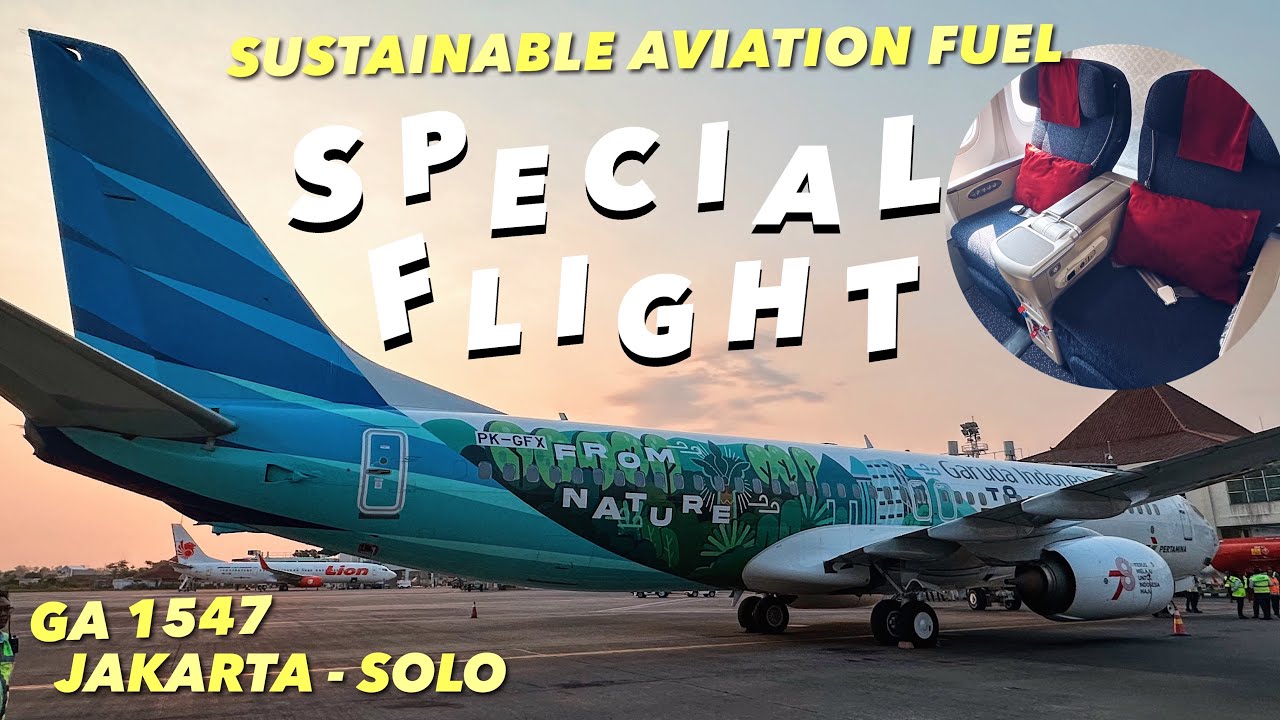 Perdana Pakai Bioavtur Minyak Sawit! Garuda Indonesia SAF Flight GA1547 Jakarta - Solo