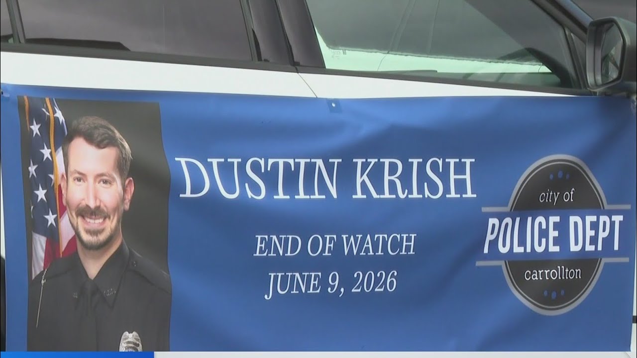 Carrollton Police mourn officer Dustin Krish, who dies after yearlong battle