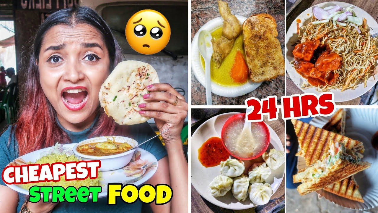 I Ate CHEAPEST FOOD for 24 Hours Challenge - Best 10 STREET Food in KOLKATA DACRES LANE - India