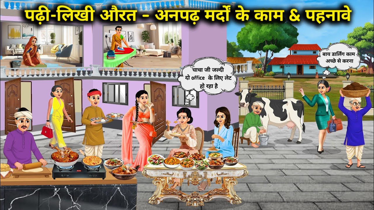 ससुराल में पढ़ी-लिखी औरतें - अनपढ़ मर्दों के काम और पहनावा || Educated women do the work of illitera