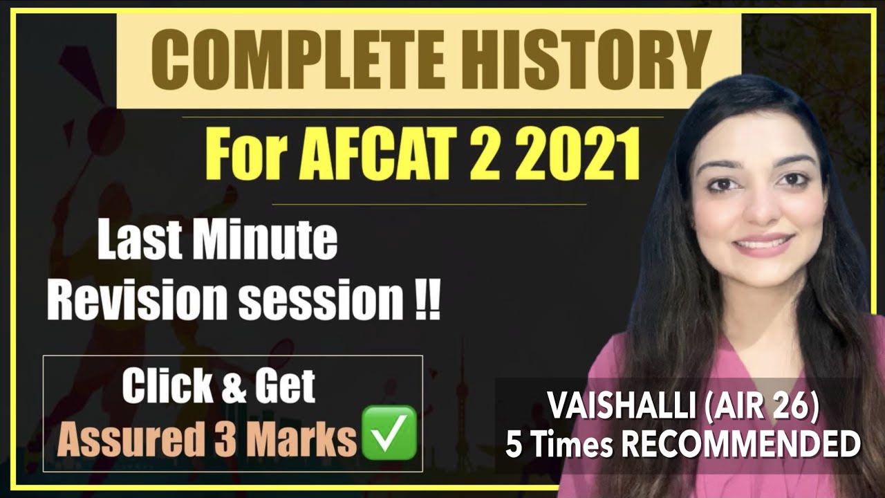 AFCAT 2 2021 Complete History in one Video | Most Important GK topics | With Vaishalli Mam