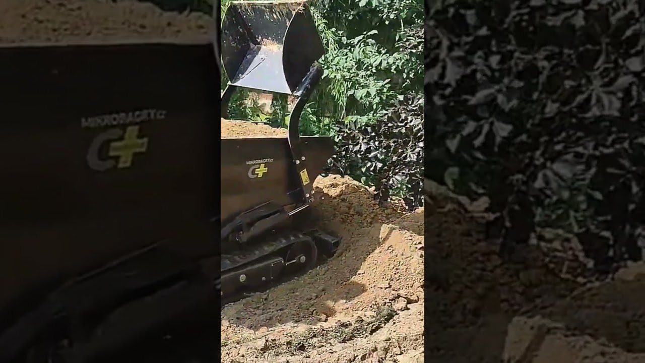 Bagr - Mikrobagr Dumper, odváží a vysype zeminu. Příroda Není Koš ♻️ Děkujeme