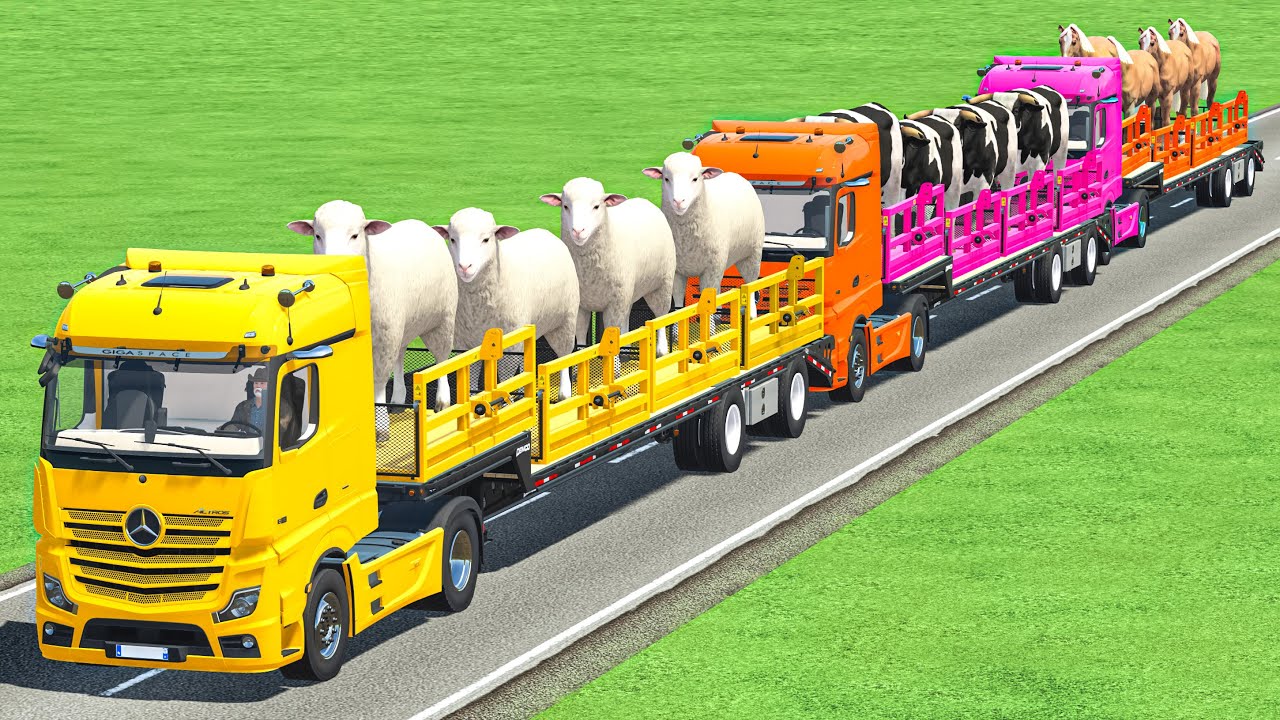 Animal Transport With Colors | SHEEP & COWS & HORSE Transporting In Fs22 | Farming Simulator 22