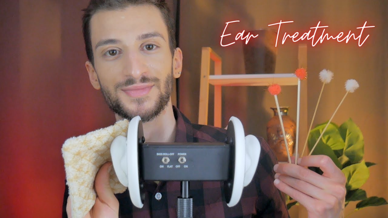 ASMR Spa Ear Treatment - Ear Cleaning, Ear Massage, Water sounds, Scratchy disk