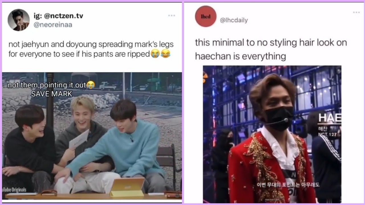nct vines cause mark got clowned for his ripped pant