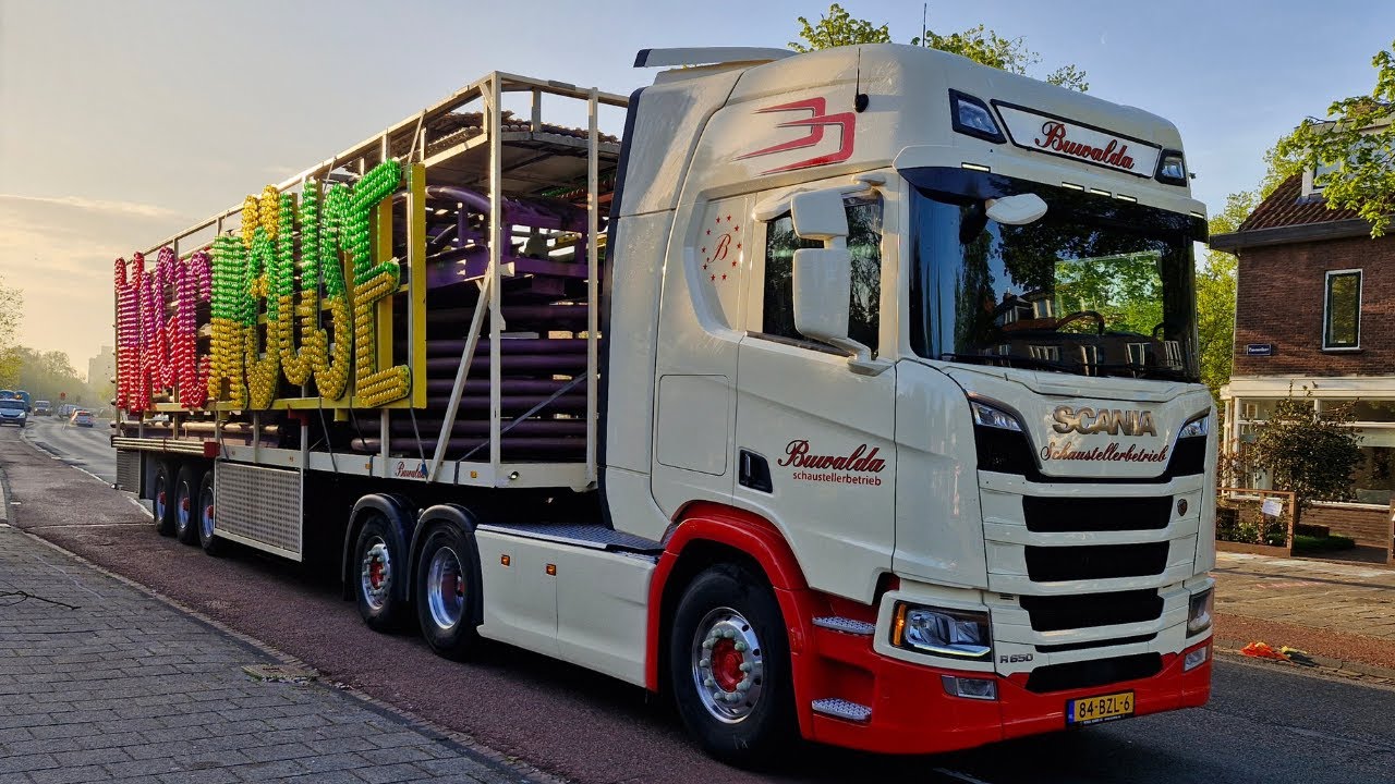 Transport en opbouw kermis Haarlem Zaanenlaan 2025 - Deel 1