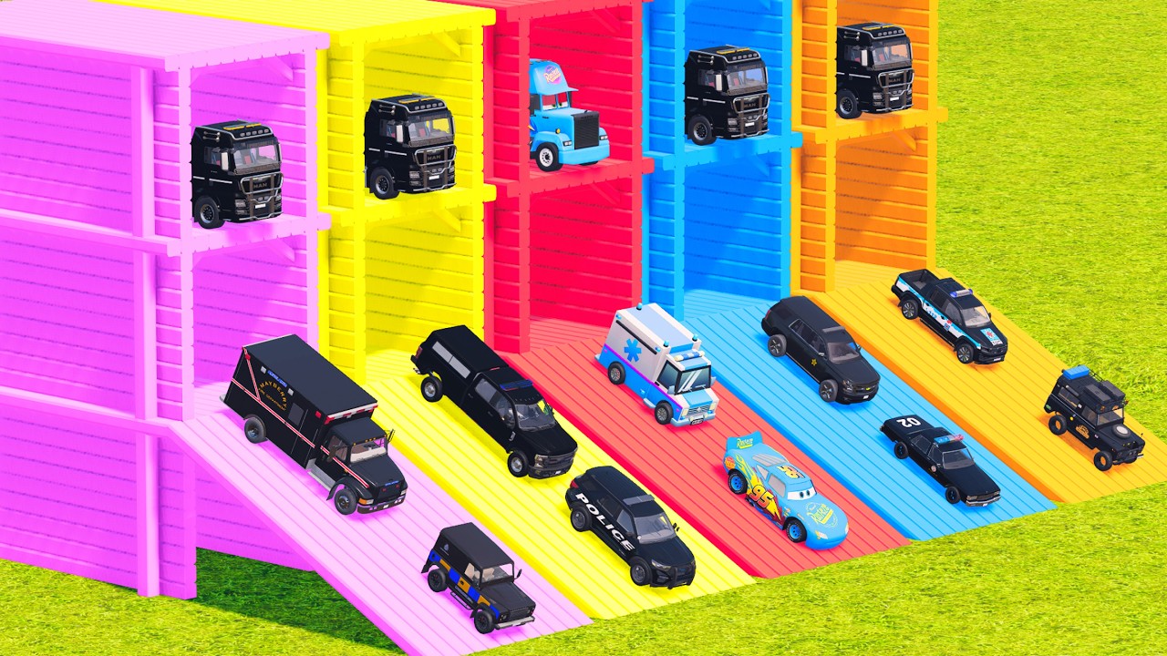 TRANSPORT! AMBULANCE, POLICE CARS & FIRE RESCUE TO THE GARAGE WORK WITH COLOR  🚑🚓🚒  FS22 #042