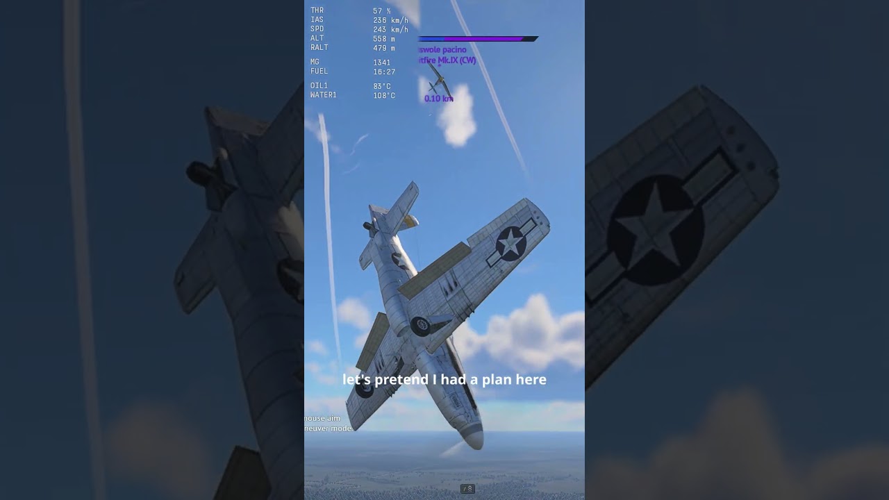 P-51H Reverses Spitfire #warthunder #wt #reversal #dogfight #p51 #p51mustang #mustang #spitfire
